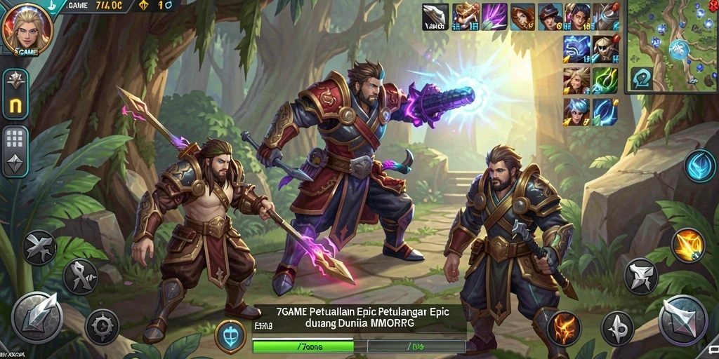 Screenshot utama 7GAME yang menunjukkan aksi seru dalam gameplay MMORPG.