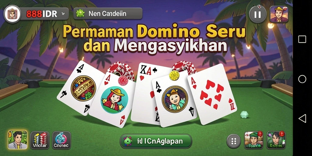 Tampilan gameplay 888IDR yang seru dan menegangkan saat bermain domino.