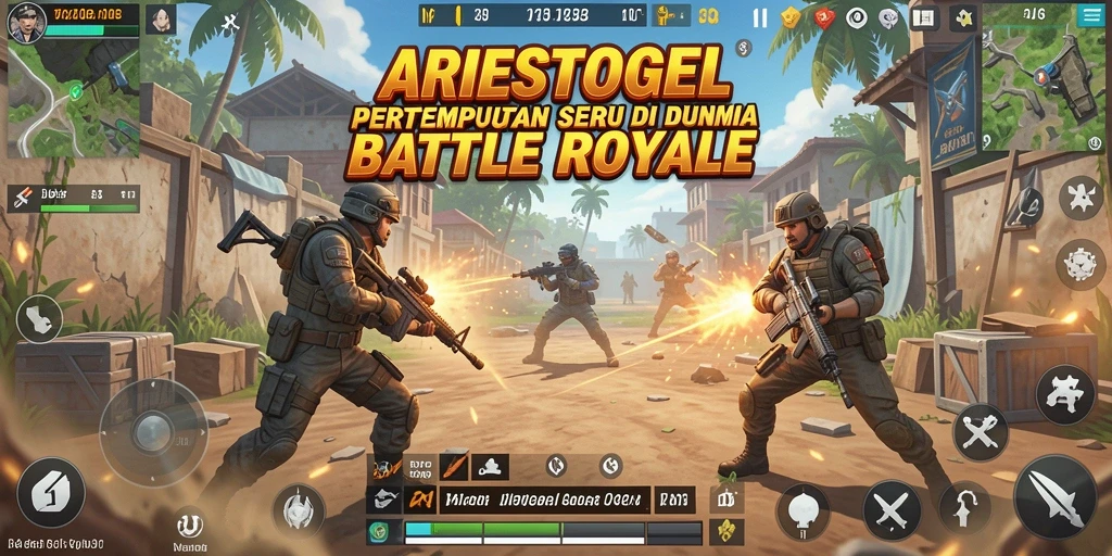 Tampilan gameplay ARIESTOGEL yang menegangkan saat pertempuran Battle Royale.