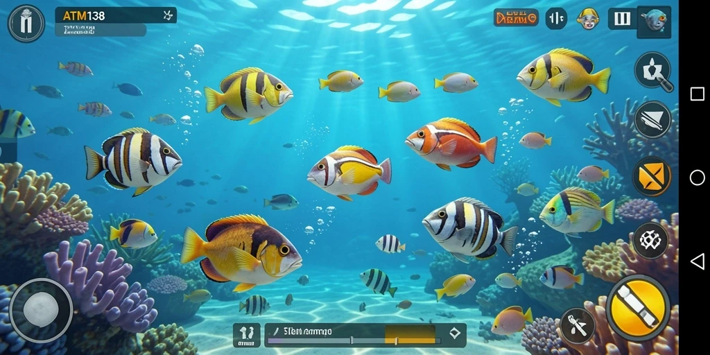 Tampilan gameplay seru dalam Tembak Ikan ATM138.