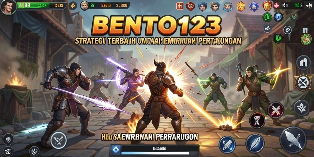 Tangkapan layar menunjukkan aksi intens dalam gameplay strategi BENTO123.