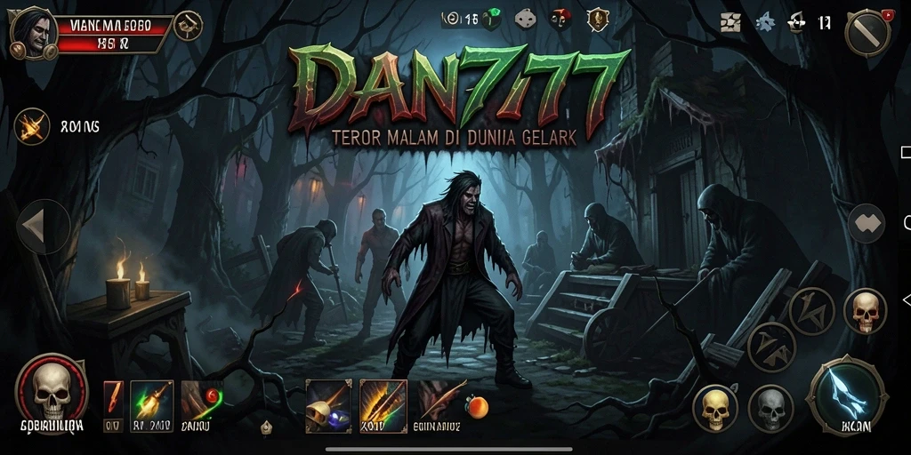Screenshot utama DAN777 menampilkan suasana gelap dan mencekam dalam gameplay Horror.