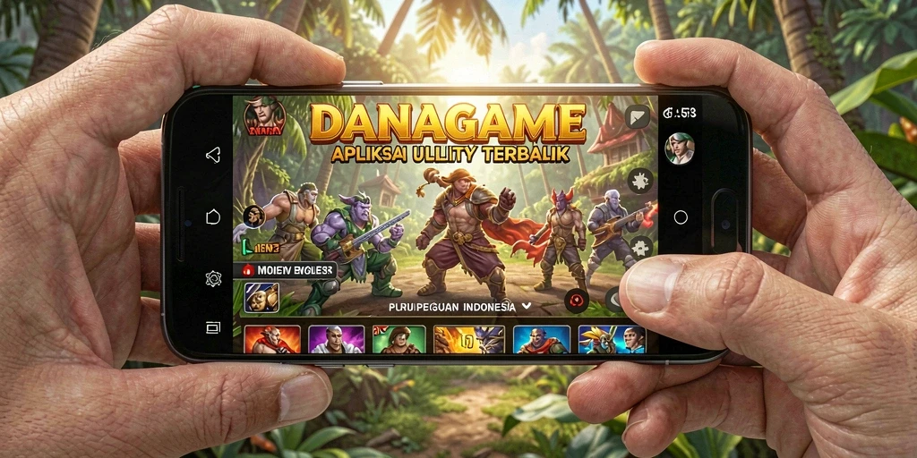 Screenshot utama aplikasi DANAGAME yang menunjukkan fitur Utility yang canggih.