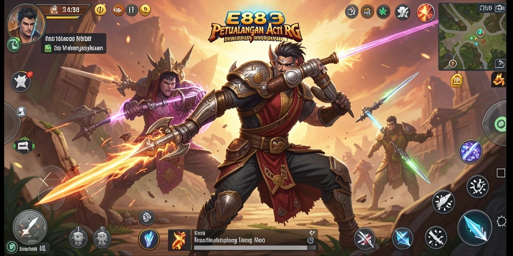 Tangkapan layar E88 menampilkan aksi mendebarkan dalam pertarungan ARPG.