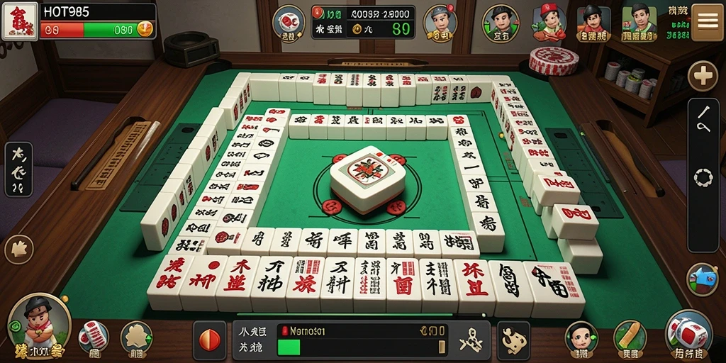 Tampilan menarik dari gameplay Mahjong di HOT985.