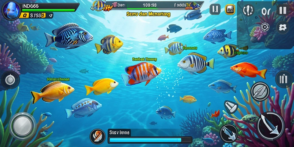 Tampilan gameplay IND666 yang menegangkan saat menembak ikan.