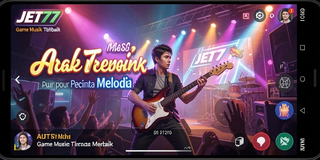 Tampilan gameplay JET77 yang menarik dan penuh warna.
