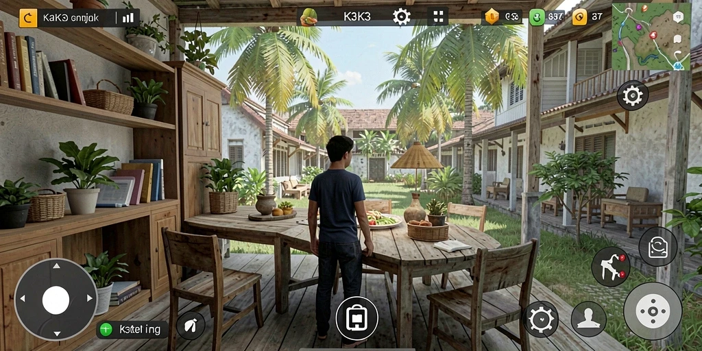 Tangkapan layar K3K3 menampilkan pengalaman gameplay yang kaya dan interaktif.