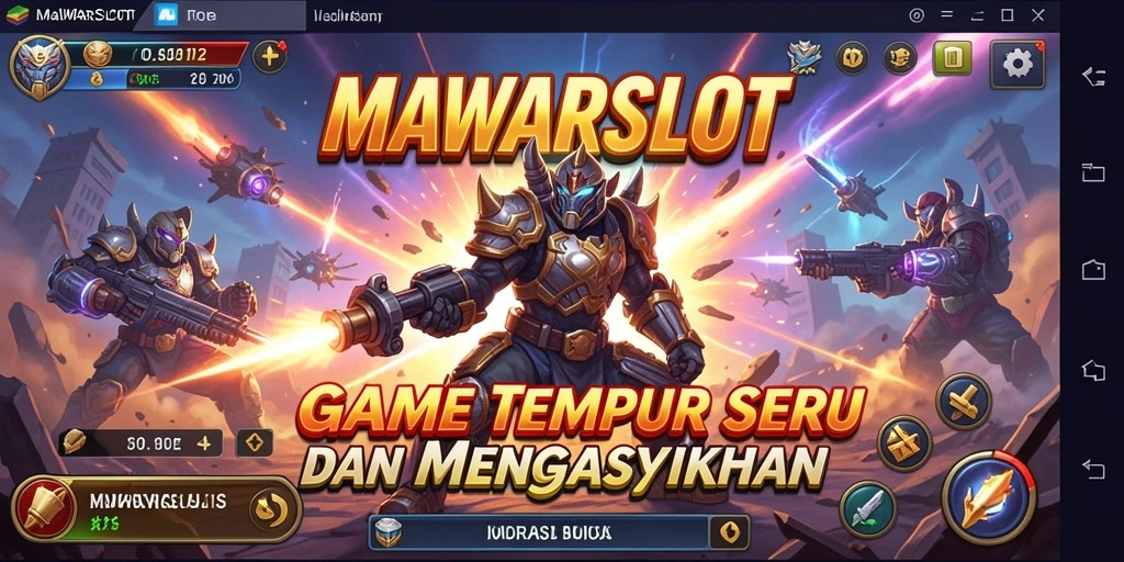 Tangkapan layar utama MAWARSLOT menampilkan aksi tempur yang menegangkan.
