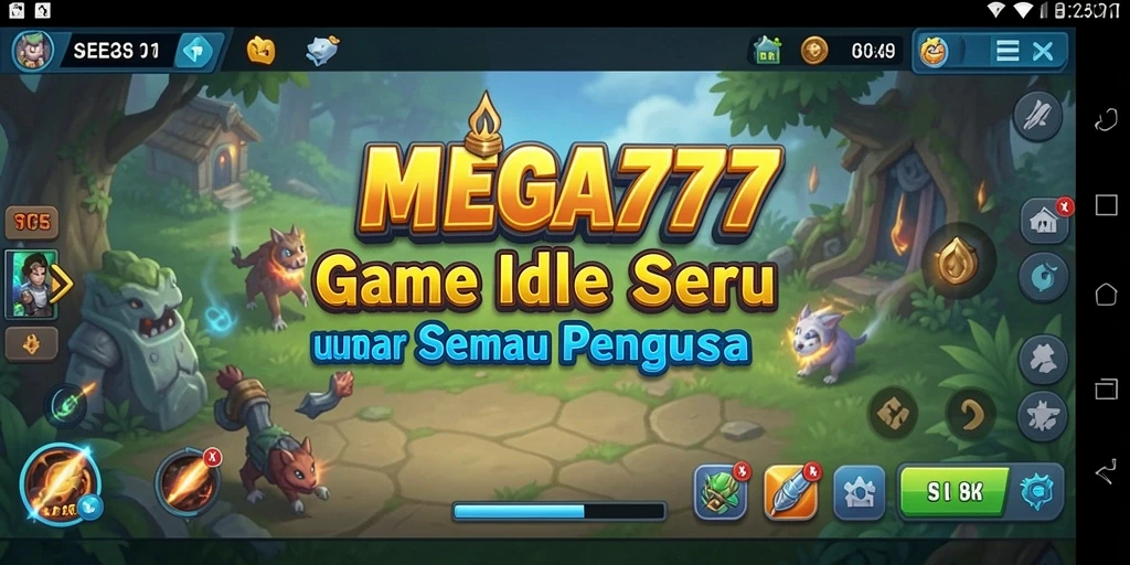 Tampilan gameplay MEGA777 yang dinamis dan penuh warna.