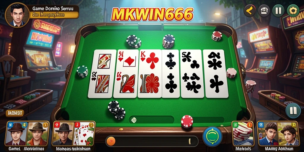 Tampilan gameplay seru dari MKWIN666 di meja domino.