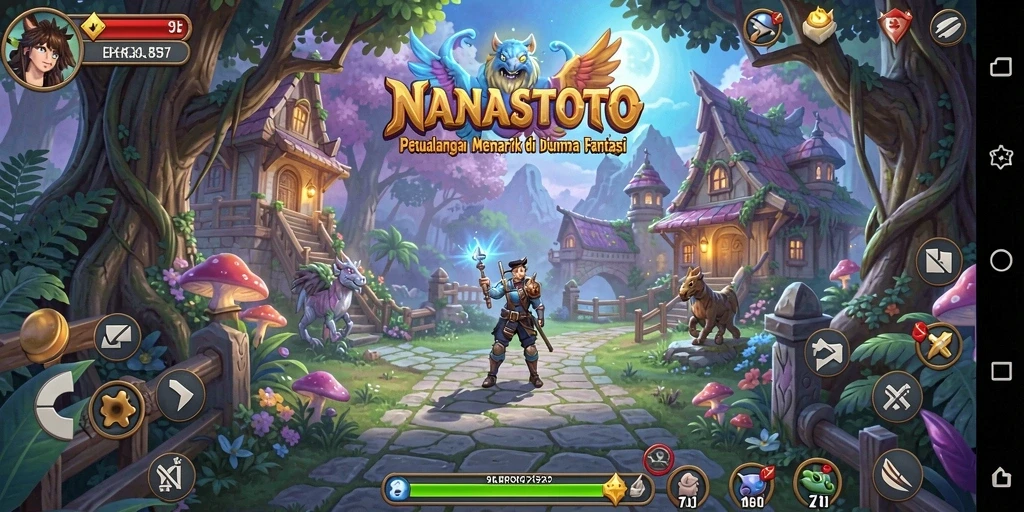 Tangkapan layar NANASTOTO, menampilkan petualangan epik di dunia fantasi.