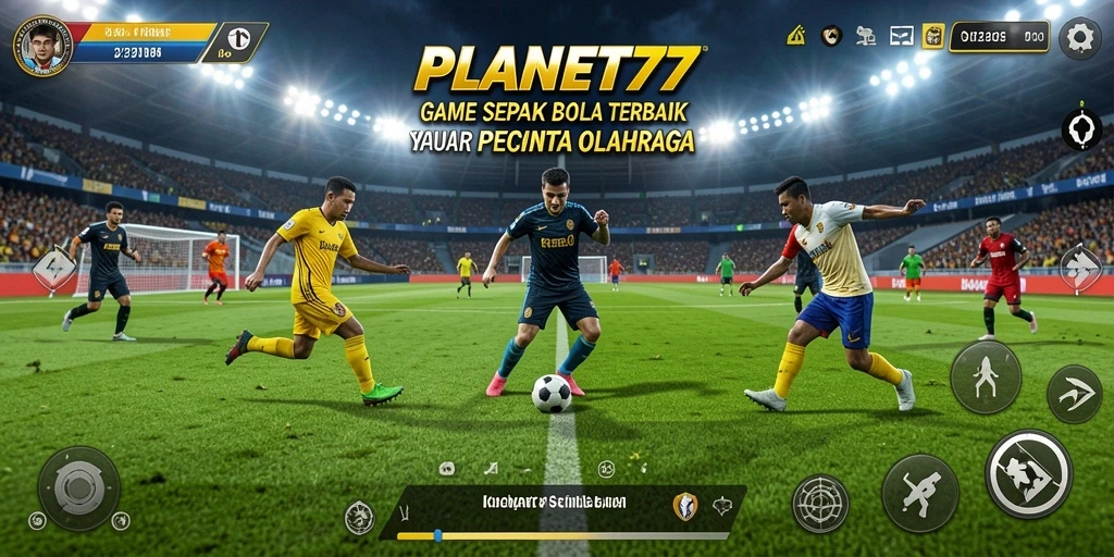 Tampilan gameplay seru dalam game sepak bola PLANET77.