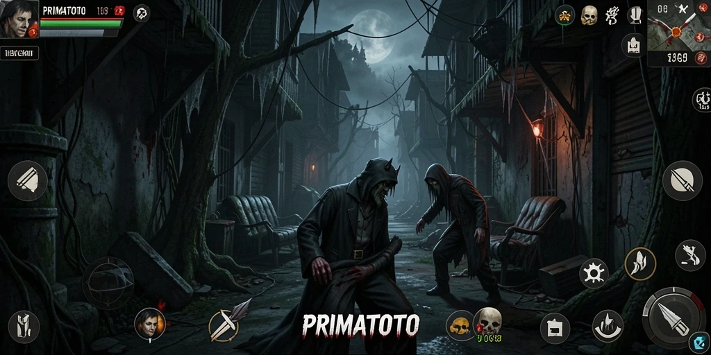 Screenshot menampilkan momen mencekam dalam gameplay PRIMATOTO.