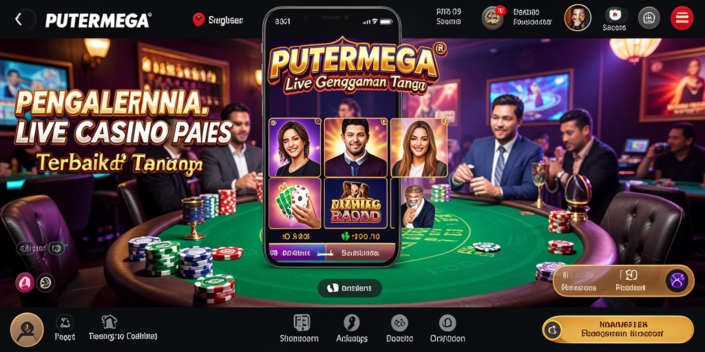Screenshot utama gameplay PUTERMEGA menampilkan dealer langsung yang menghibur.
