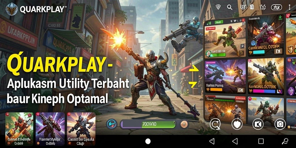 Screenshot utama QUARKPLAY menampilkan tampilan antarmuka aplikasi Utility yang intuitif.