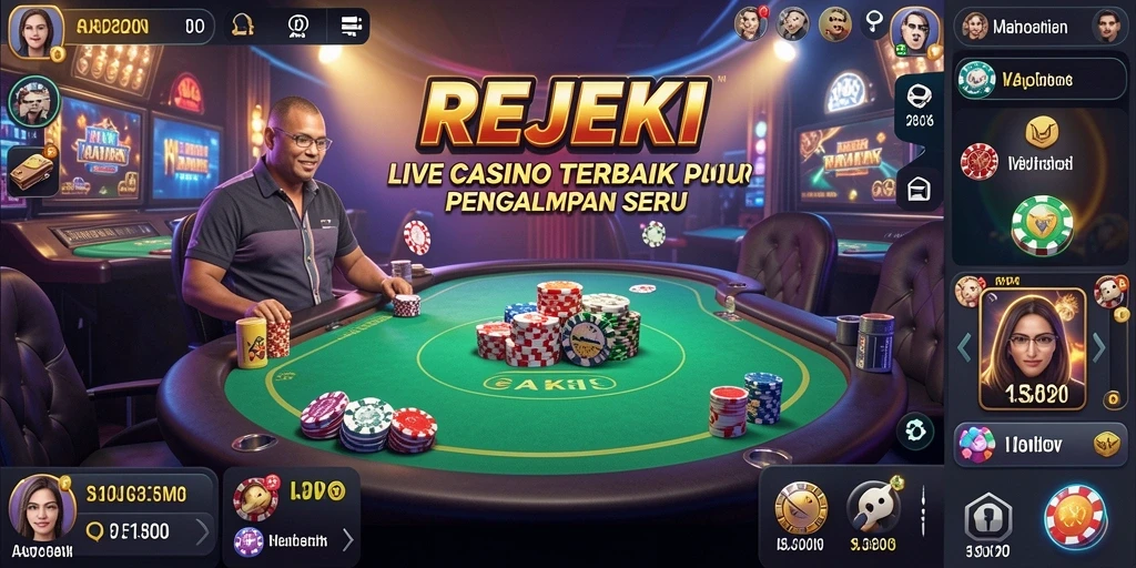 Screenshot gameplay REJEKI yang menunjukkan keseruan permainan Live Casino.