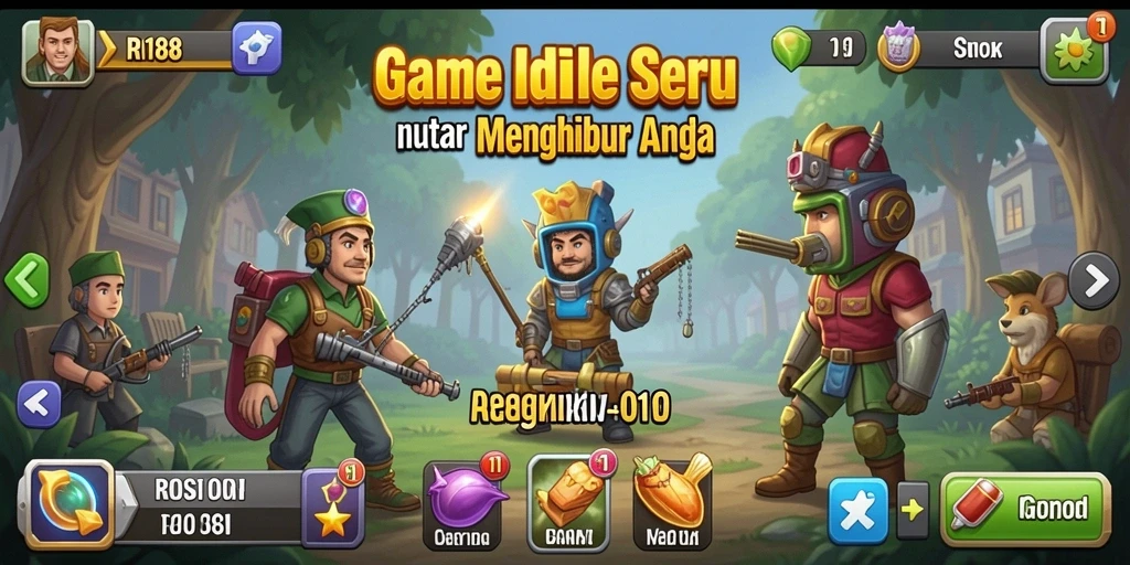 Screenshot utama dari RI188 yang menampilkan gameplay Idle yang menarik.