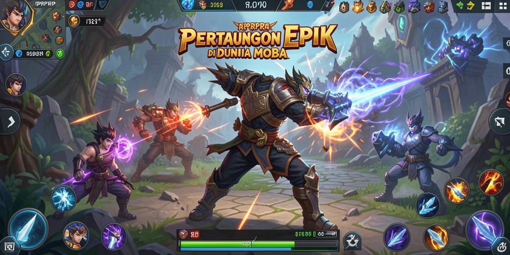Screenshot RPRPRP menampilkan aksi sengit dalam pertempuran MOBA.