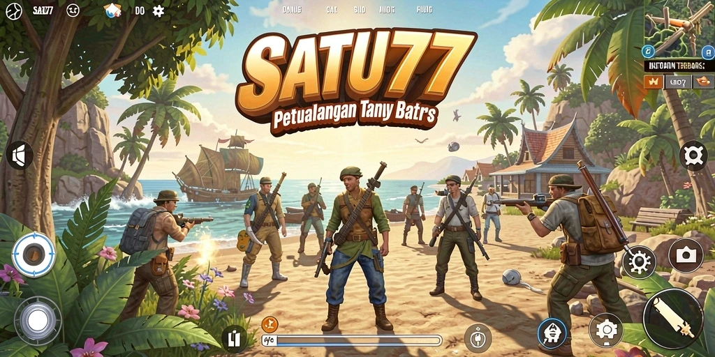 Tangkapan layar menunjukkan petualangan seru di dunia terbuka SATU77.