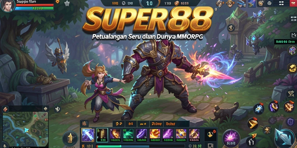 Screenshot gameplay <strong>SUPER88</strong> menampilkan pertempuran epik di dunia MMORPG.