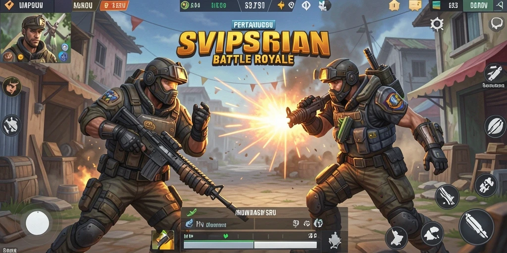 Tampilan seru dari gameplay Battle Royale di SVIPSIDN.