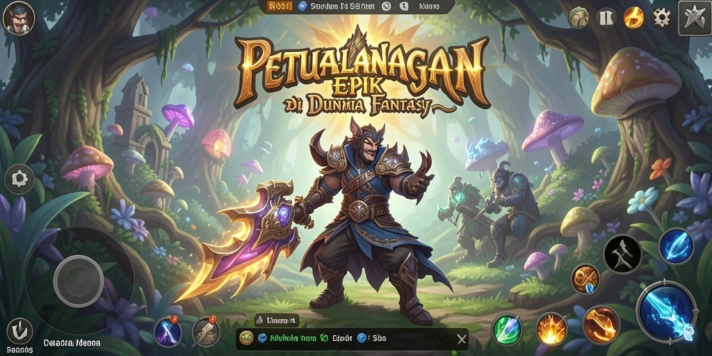 Screenshot menampilkan petualangan epik di dunia V21 yang fantastis.
