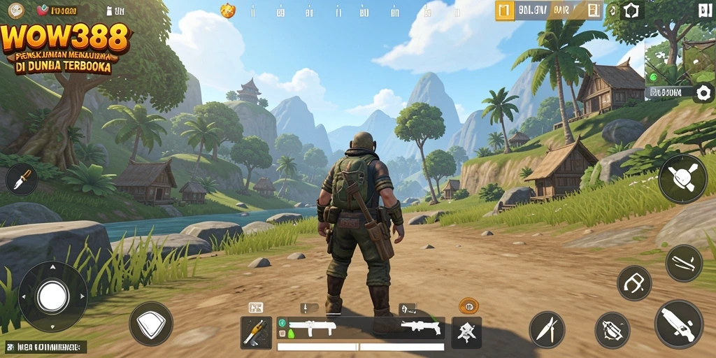 Tampilan gameplay WOW388 yang menampilkan kebebasan eksplorasi dunia terbuka.