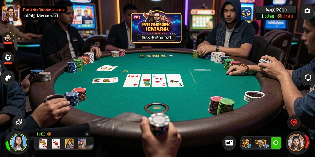 Tampilan gameplay ZK3 dengan suasana Poker yang seru.