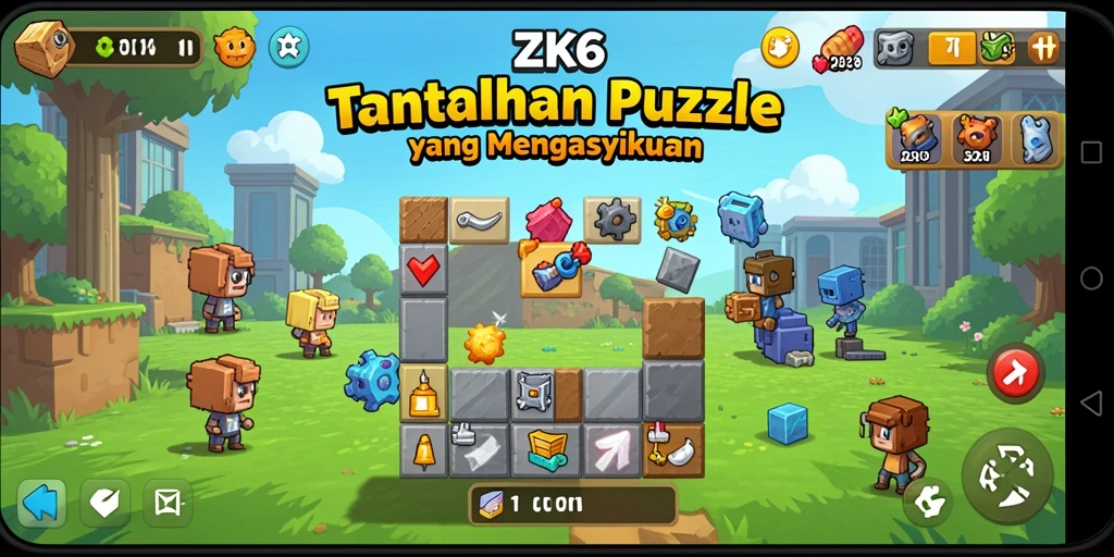 Tampilan menarik dari level-level puzzle ZK6 yang menantang.